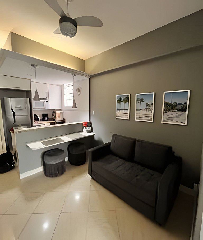 Duplex Copacabana com área aberta - 1 a 8 pessoas