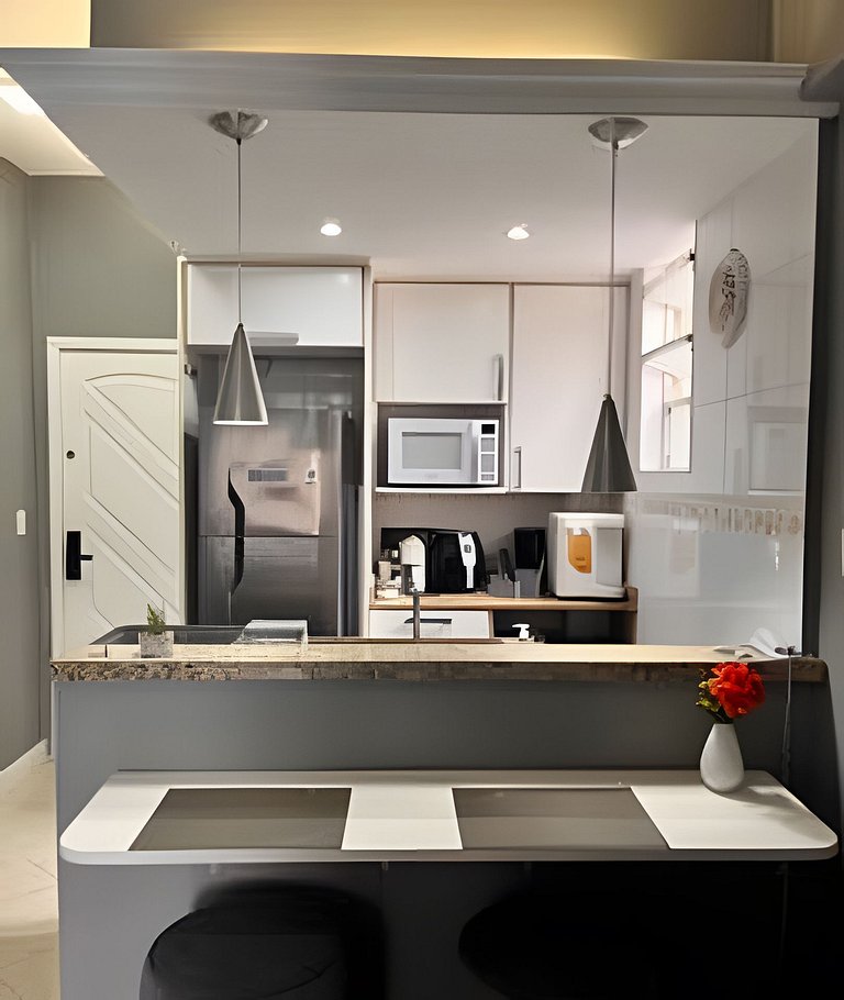 Duplex Copacabana com área aberta - 1 a 8 pessoas